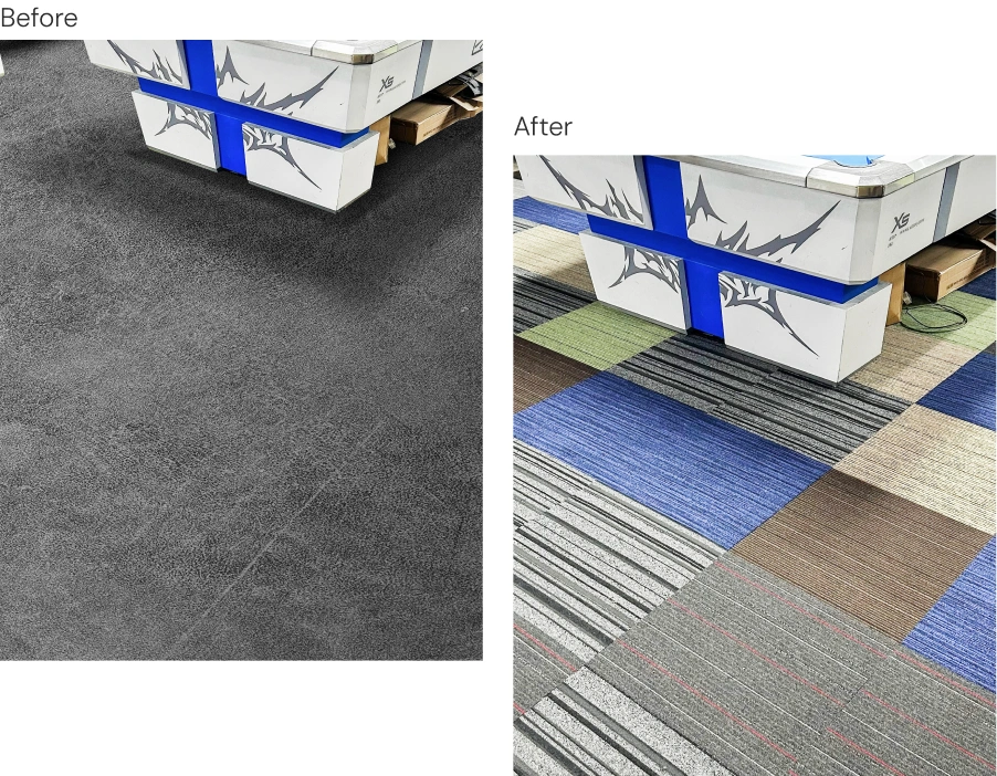 Before and After Floor Installation